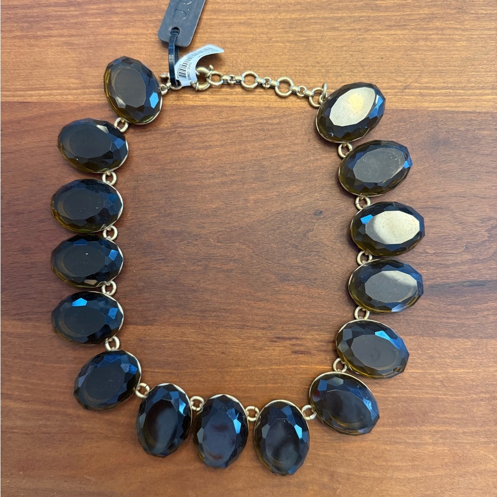 J CREW Deep Brown color Chunky Jeweled Necklace NWT
